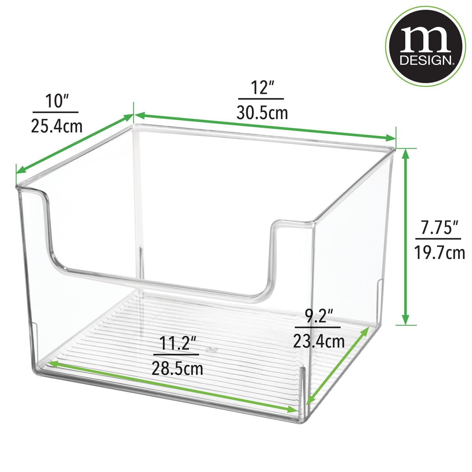 Mdesign Modern Plastic Open Front Dip Storage Organizer Bin Basket For Bathroom Organization - Vanity Shelf, Cubby, Cabinet, And